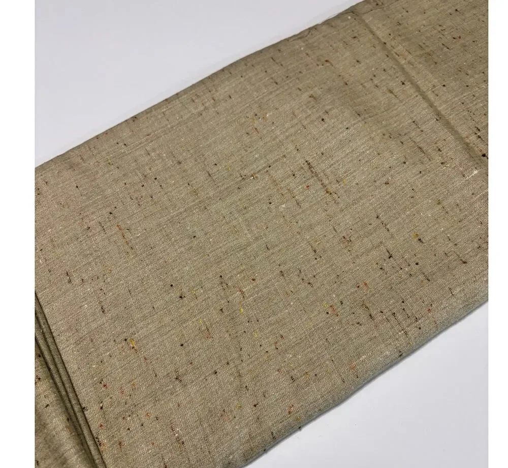 Silk Blend Tan Speckled Fabric 60” Wide 4.5 Yds Shirtweight Multicolor